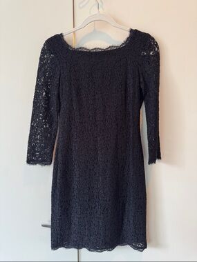 Adrianna Papell Black Lace Long Sleeve Sheath Dress